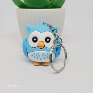 Blue Owl Keychain Adorable Bird Keyring Novelty Bag Charm‎ Cute Backpack NWOT